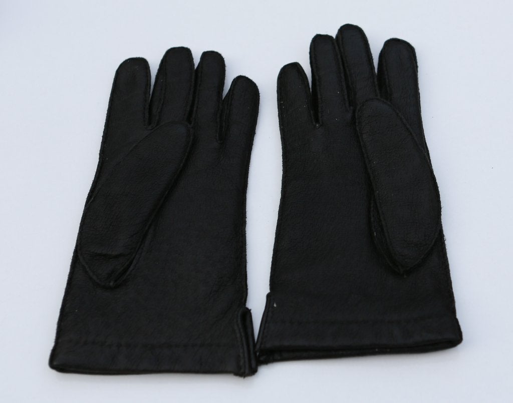 Zwarte leren handschoenen - Laimböck, Kleding | Dames, Laimböck, Ophalen of Verzenden, Zo goed als nieuw, Handschoenen