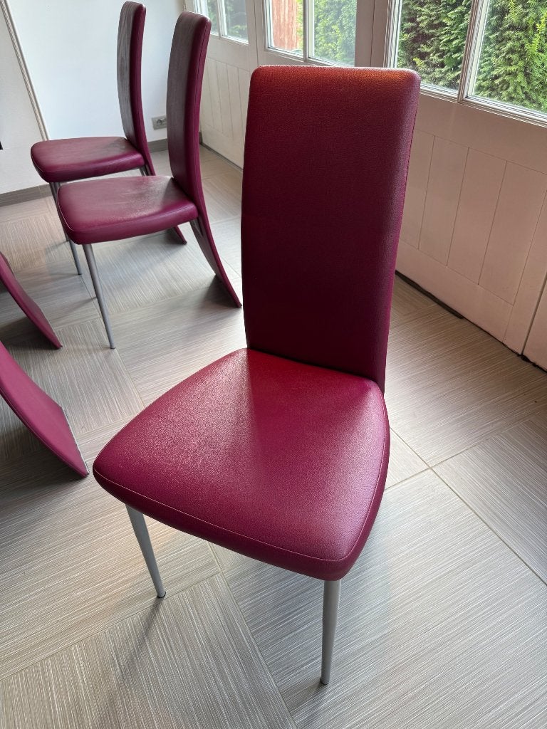 6 eetkamerstoelen, Huis en Inrichting, Ophalen, Gebruikt, Leer, Vijf, Zes of meer stoelen