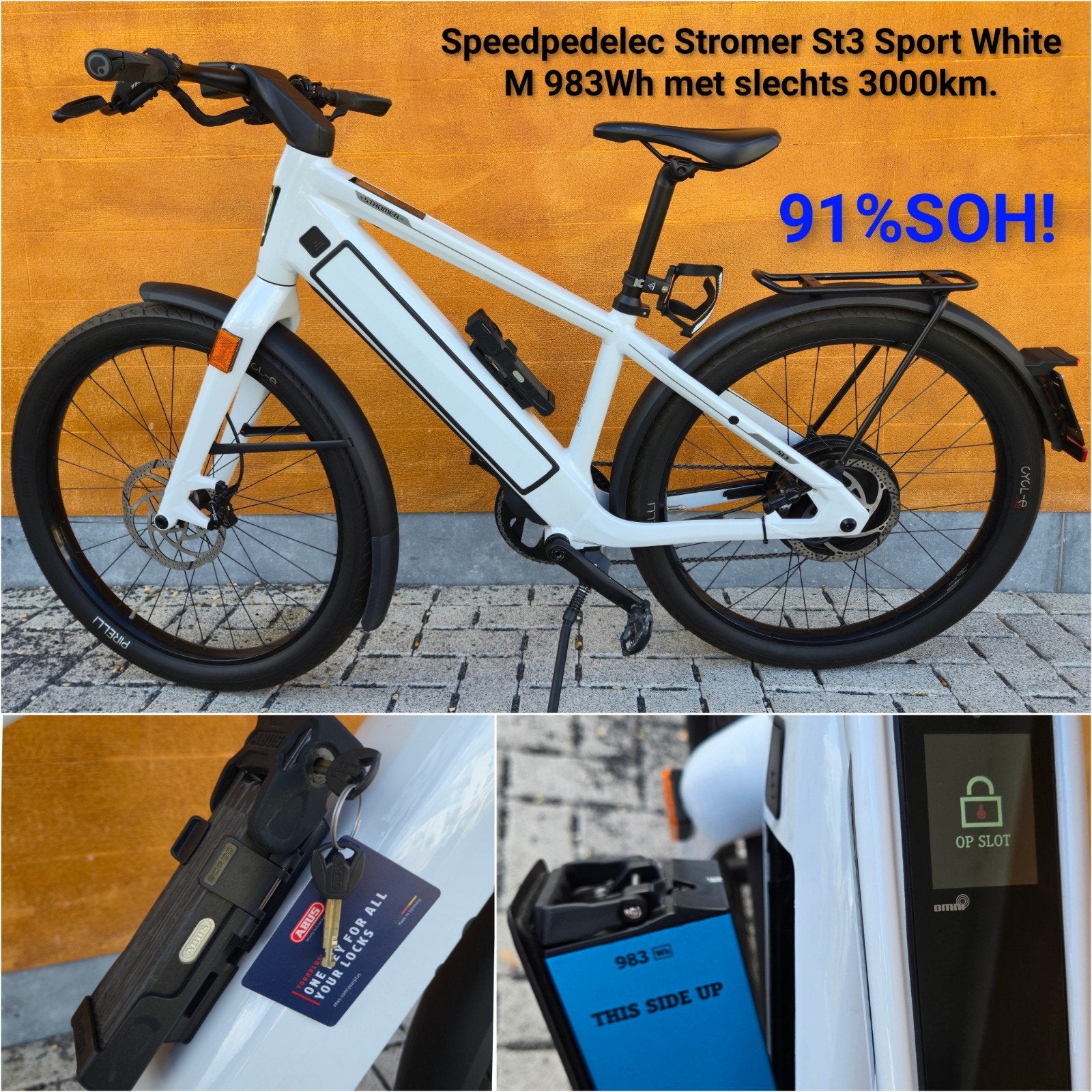 Stromer St3 Sport White M  983Wh 91%SOh speedpedelec, Ophalen, Zo goed als nieuw, 47 tot 51 cm, Stromer