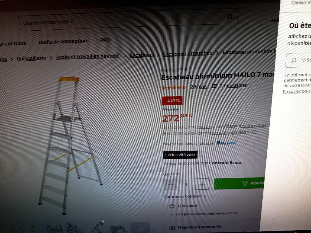 Escabeau aluminium HAILO 7 marches, Enlèvement, Comme neuf, Échelle, 4 mètres ou plus
