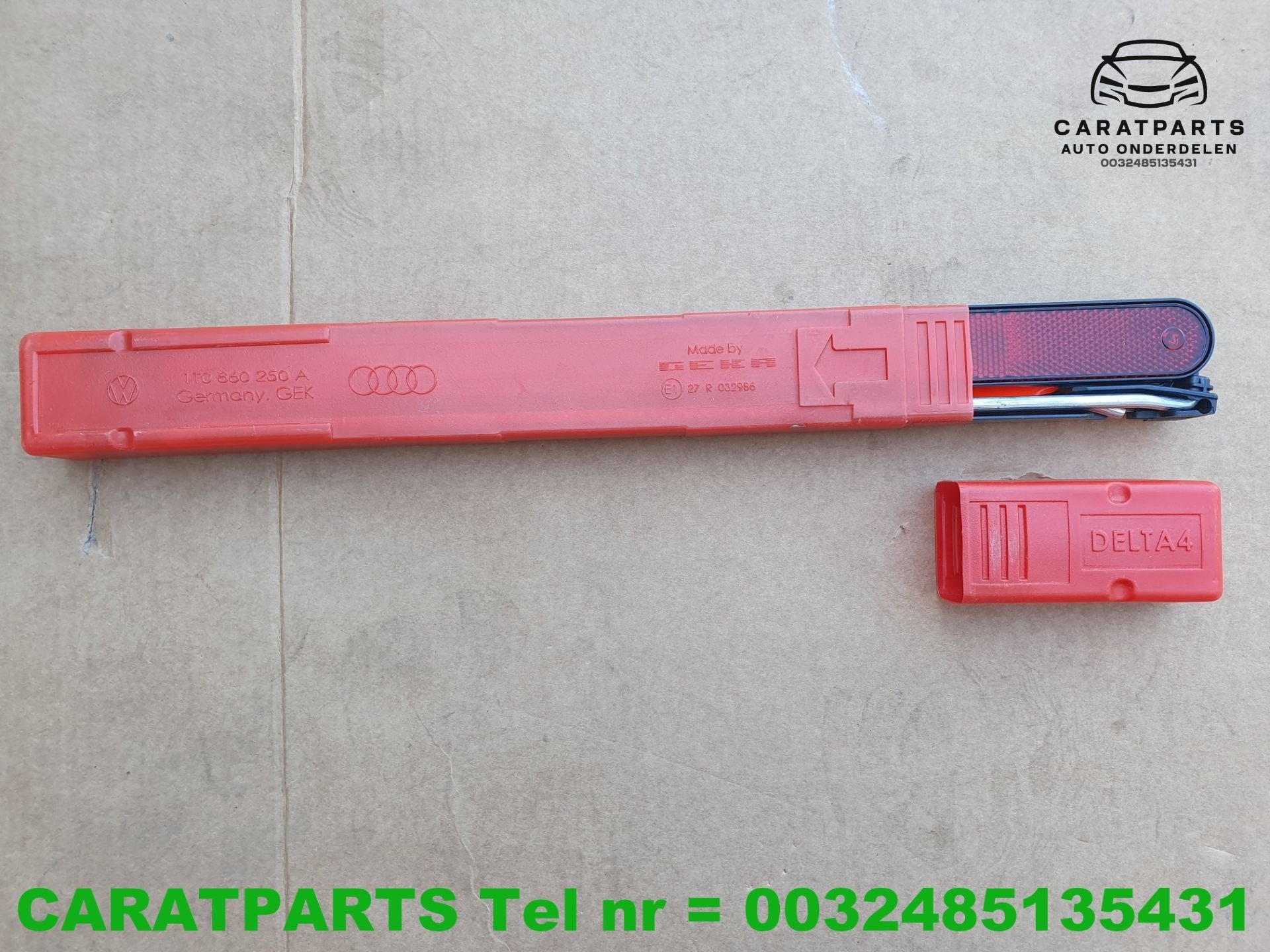 1T0860250A Triangle de signalisation Audi Volkswagen Seat Sk, AUDI AG, Auto-Union-Strasse 1
85045  Ingolstadt, DE, Utilisé, Kundenbetreuung@audi.de