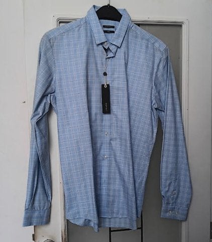 Chemise bleu clair à carreaux Esprit Slim fit L NEUF, Kleding | Heren, Overhemden, Ophalen of Verzenden, Nieuw, Blauw, Halswijdte 41/42 (L)
