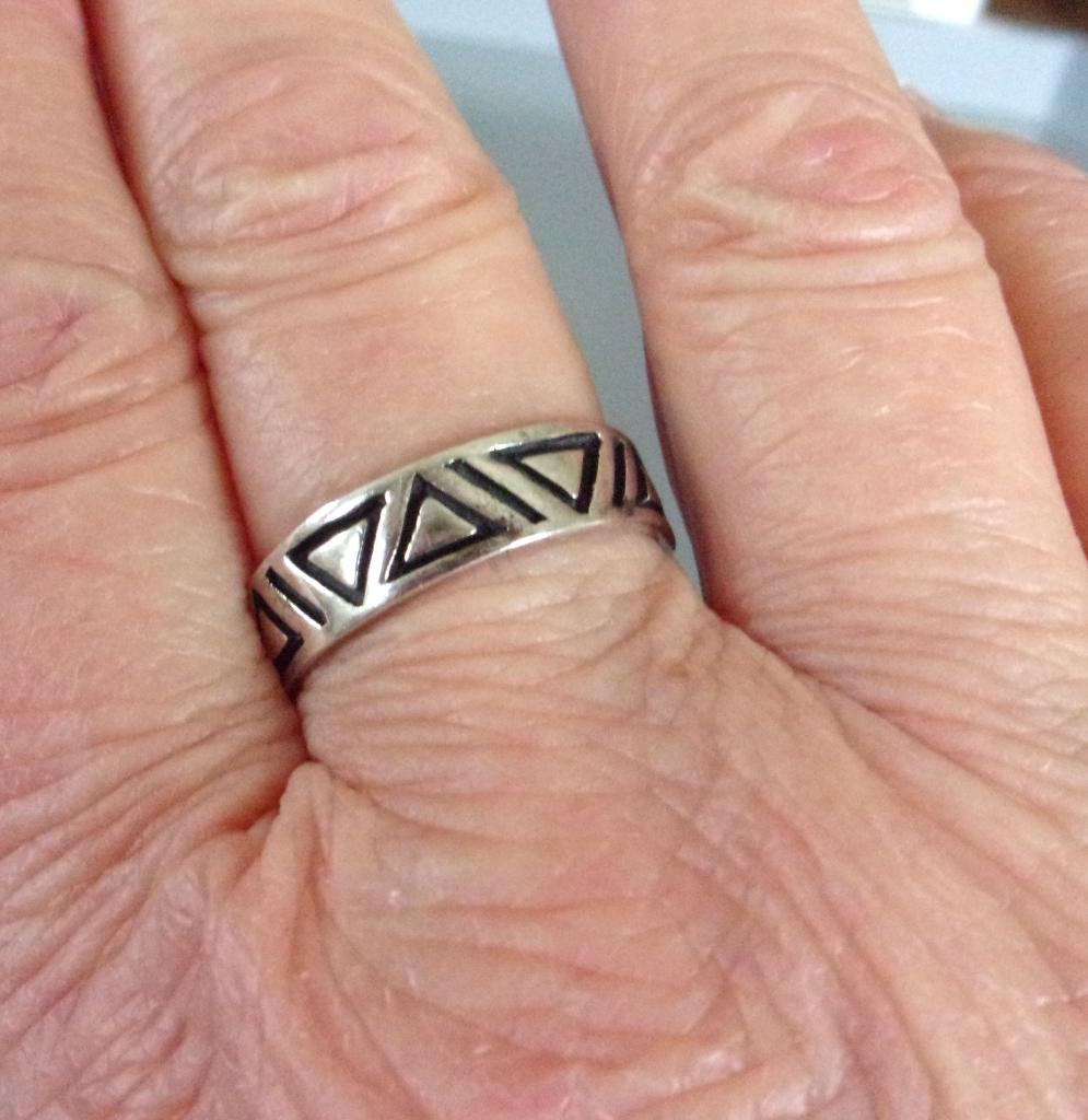 Vintage Navajo sterling zilveren ring voor dames of heren, Ophalen of Verzenden, Zo goed als nieuw, Dame of Heer, Zilver
