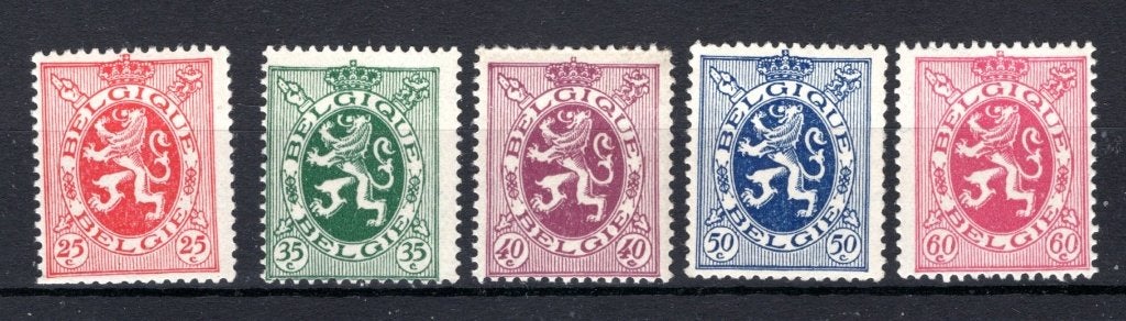 282/286 MNH 1929 - Heraldieke leeuw, Postzegels en Munten, Postzegels | Europa | België, Verzenden, Postfris, Postfris