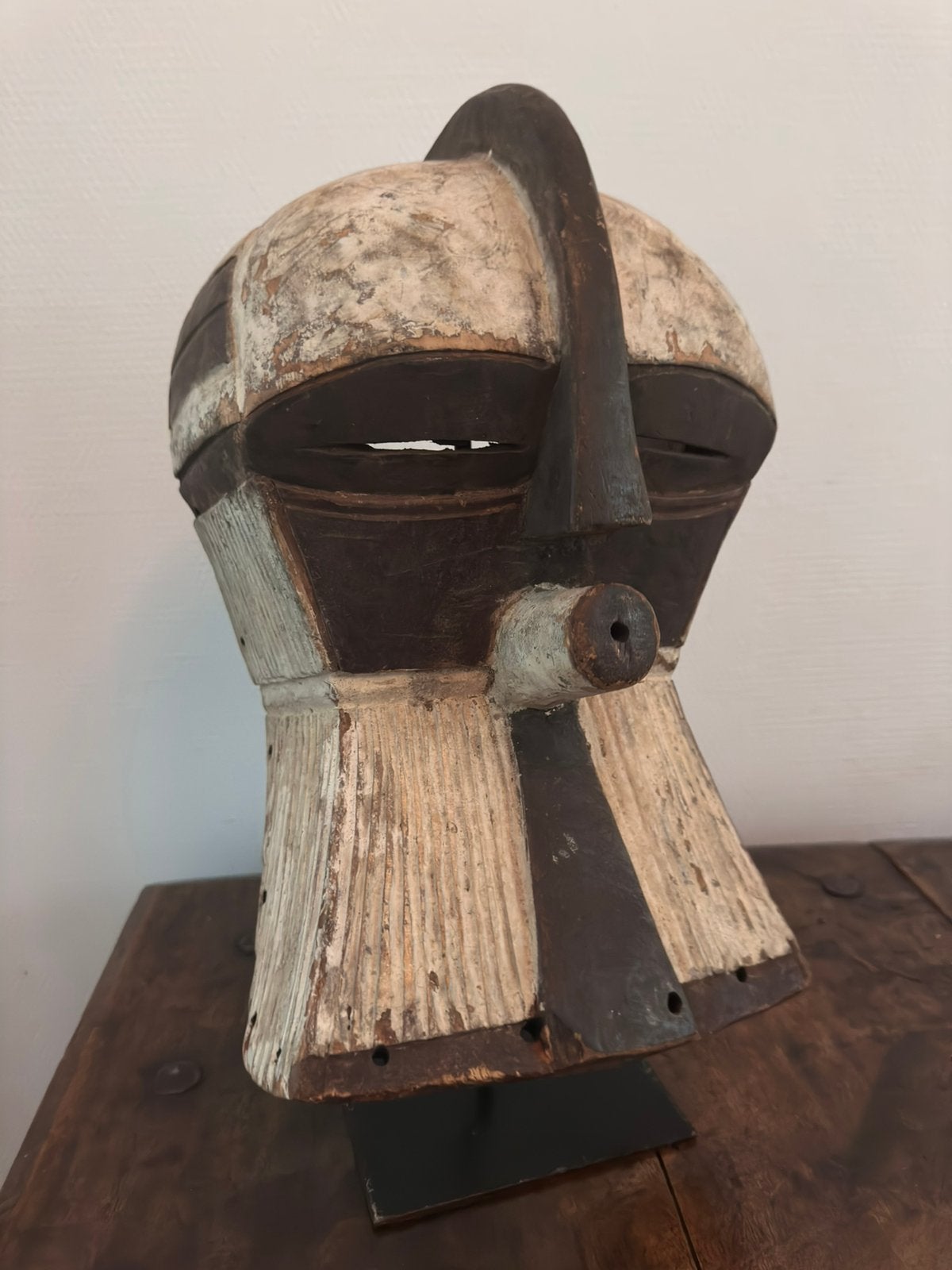Kubistisch Songye Kifwebe masker collectie Bakwanga, Wit, Afrika, Ophalen of Verzenden, Beeld