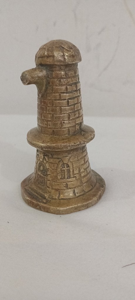 Ancienne clochette de table en bronze motif phare, Antiquités & Art, Enlèvement ou Envoi, Bronze