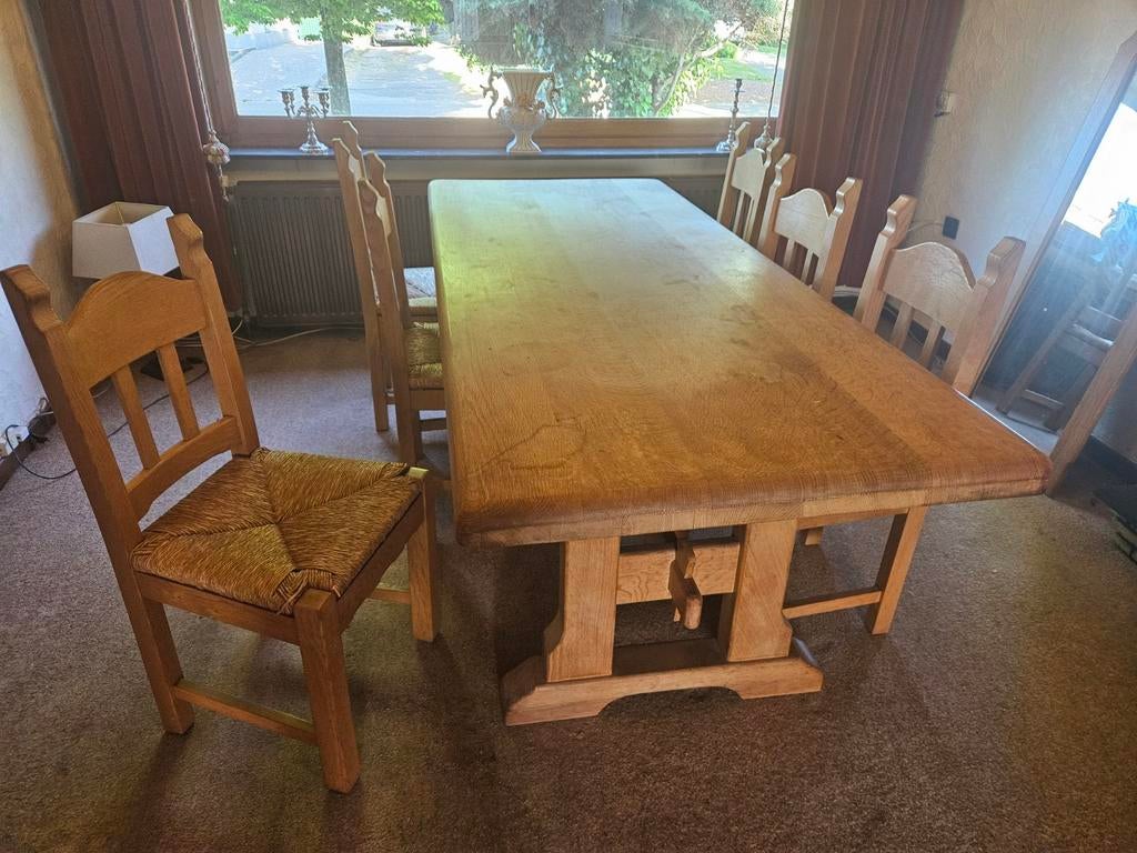 Eiken tafel en 6 stoelen, Ophalen