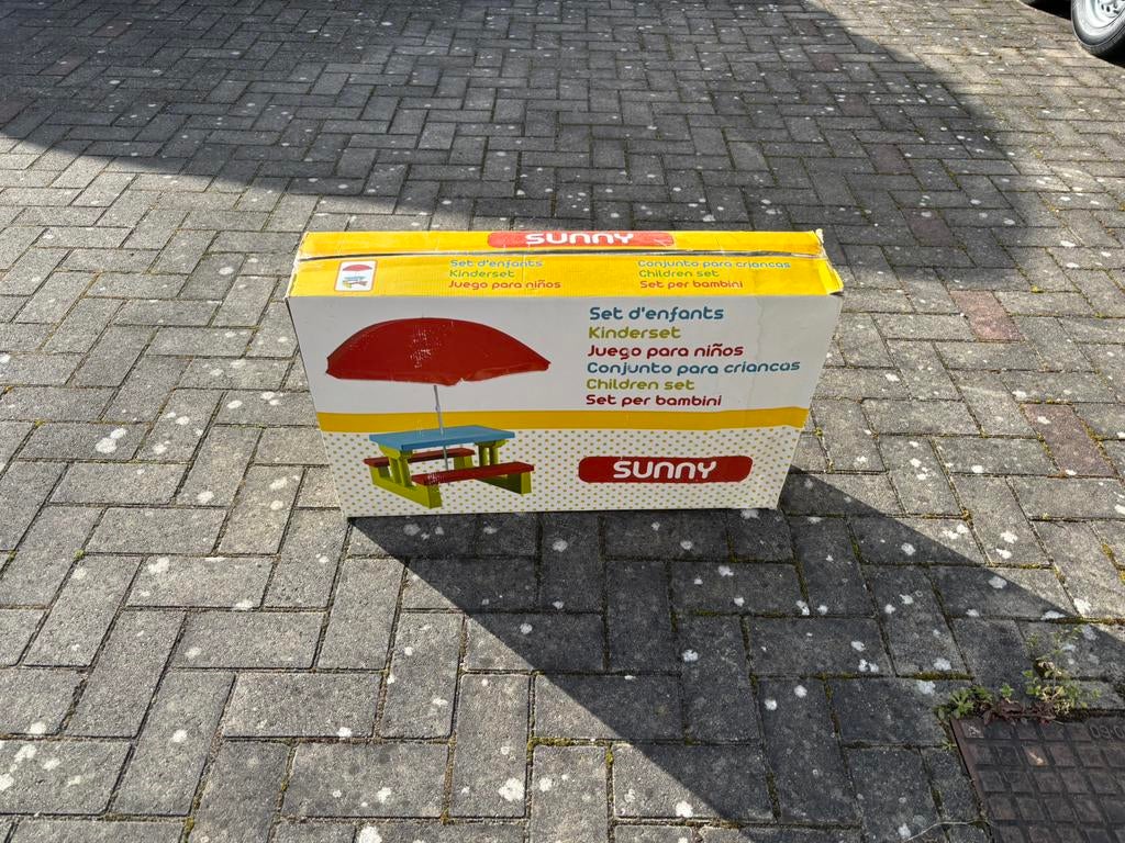 Kinderset pickniktafel met parasol, Enlèvement, Neuf