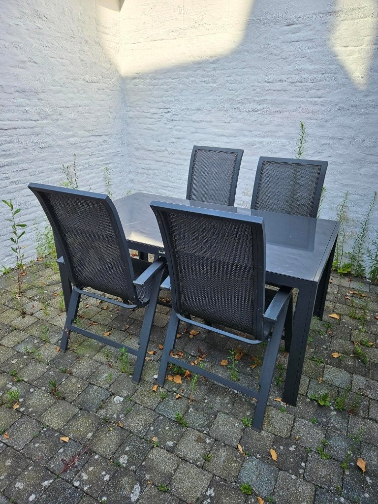 Terrastafel met 4 stoelen "Hartman", Tuin en Terras, Ophalen, Zo goed als nieuw
