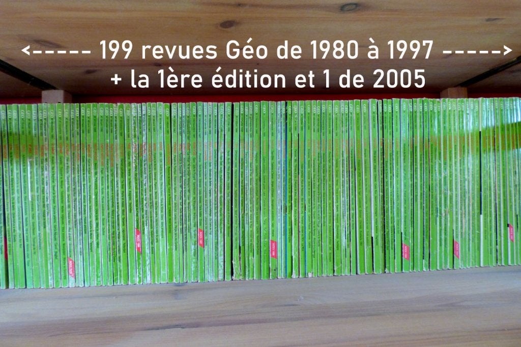 199 revues GÉO de 1980 à 1997, Enlèvement, 1980 à nos jours, Journal ou Magazine