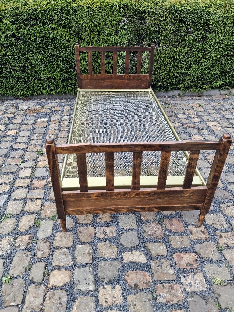 retro éénpersoonsbed, Huis en Inrichting, Slaapkamer | Bedden, Ophalen, Gebruikt, 90 cm, Eenpersoons