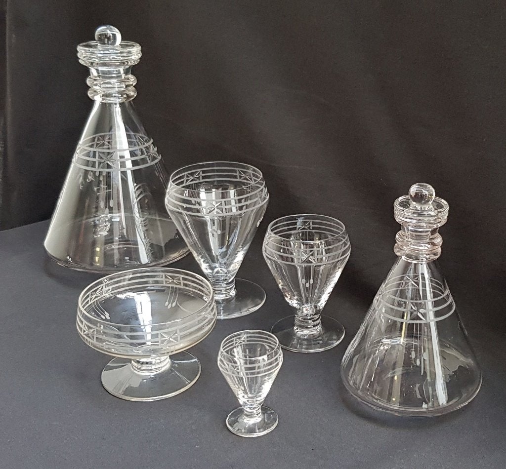 Jugendstil Drinkservies - glazen en karaffen - 43 stuks !, Antiek en Kunst, Ophalen of Verzenden