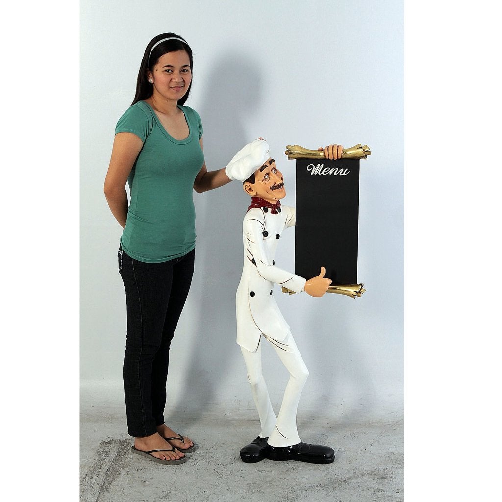 Tableau de menu « Cook »  statue Chef Skinny, 185 cm