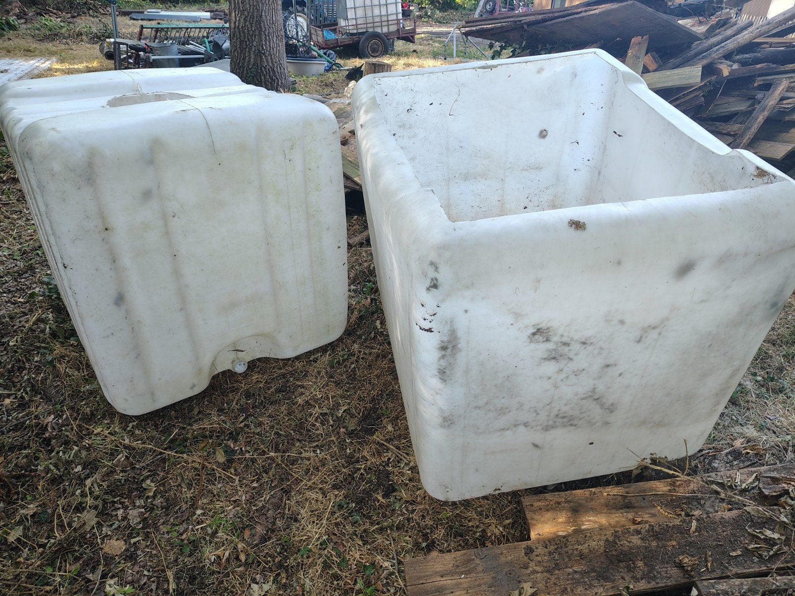 Plastic vaten van ibc, Tuin en Terras, Ophalen