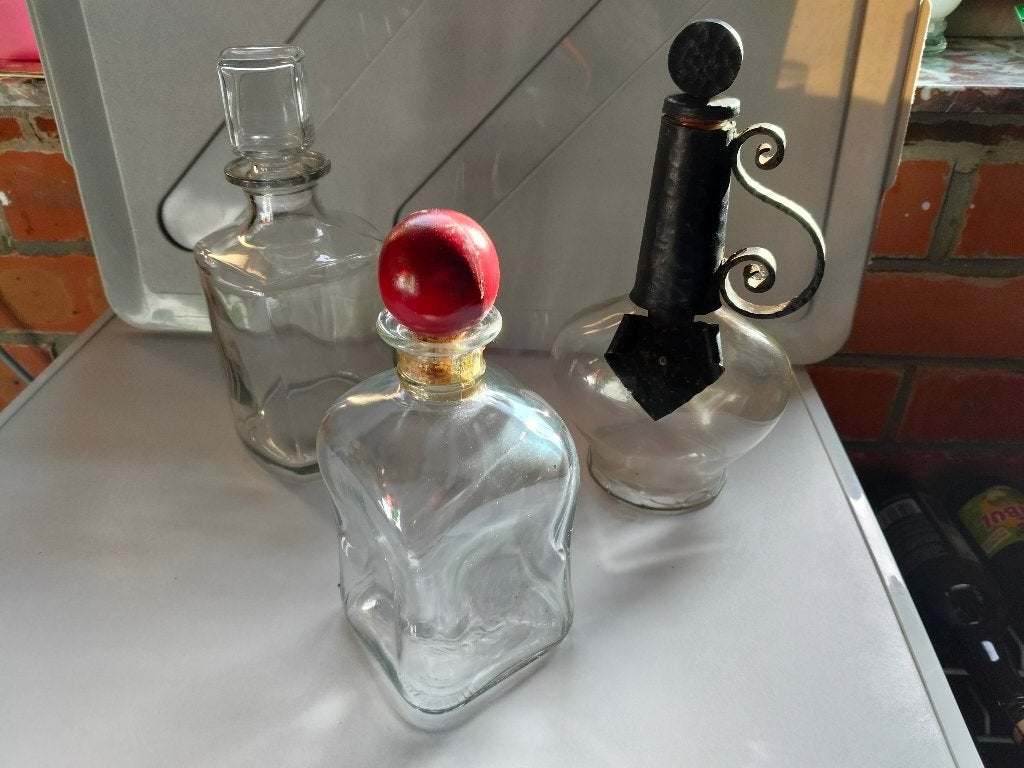 glazen flessen, karaffen, Ophalen