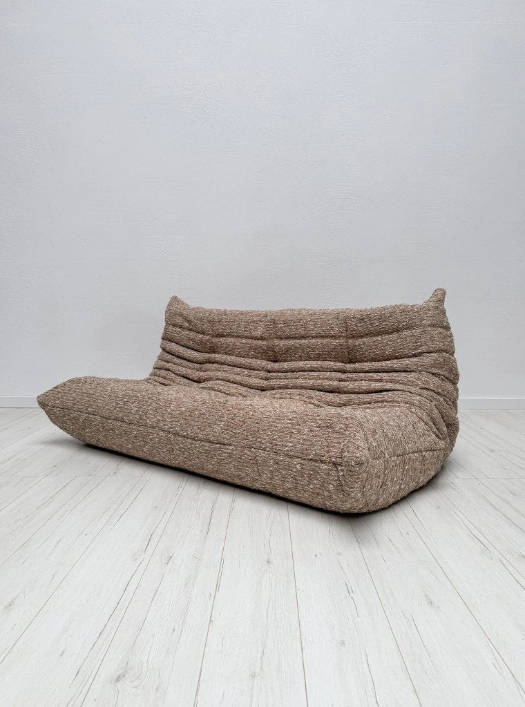 Canapé Togo 3 places bouclé Ligne Roset Michel Ducaroy, 100 à 125 cm, 150 à 200 cm, Vintage Mid-Century Design, Enlèvement