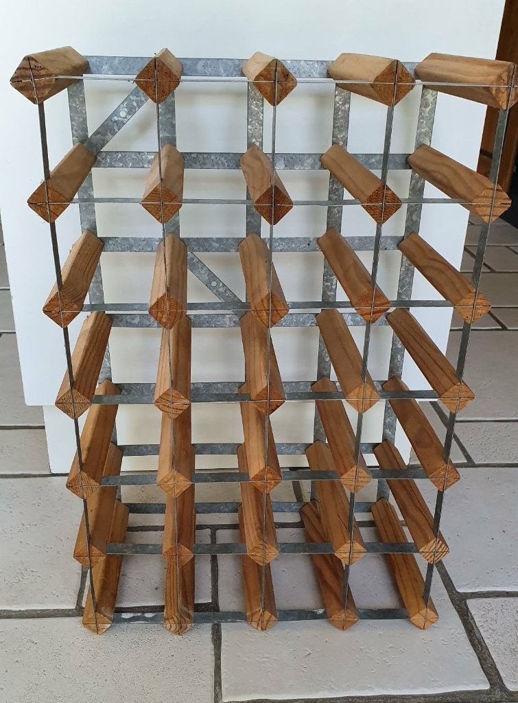 CASIER POUR 24 BOUTEILLES BOIS & FER (Vintage), 50 – 75, Comme neuf, Enlèvement, Bois