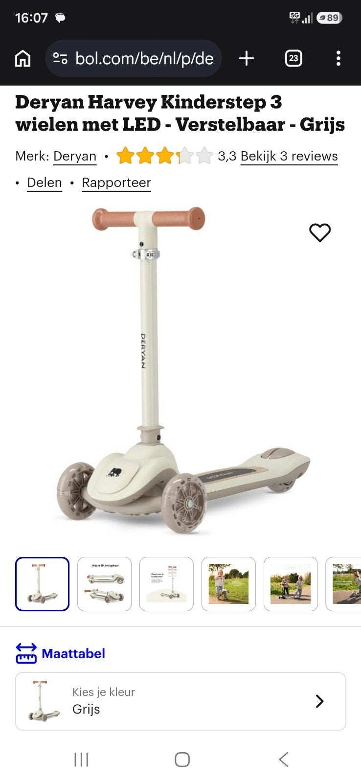 kinderstep 3 wielen NIEUW merk Deryan, Fietsen en Brommers, Ophalen, Nieuw, Deryan