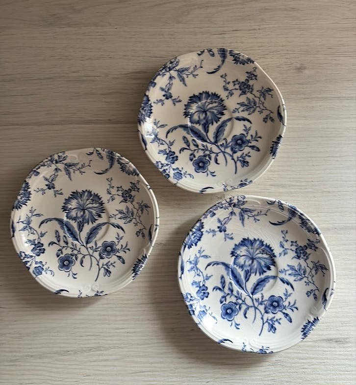 3x Vintage schoteltjes Gien & Enoch Wedgwood "Wildflower", Ophalen of Verzenden