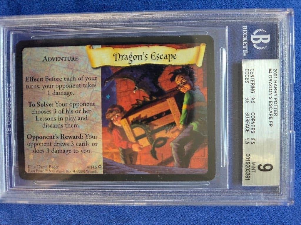 2001 WotC Harry Potter Dragon’s Escape 4/116 | BGS 9, Verzamelen, Harry Potter, Ophalen of Verzenden, Zo goed als nieuw, Overige typen