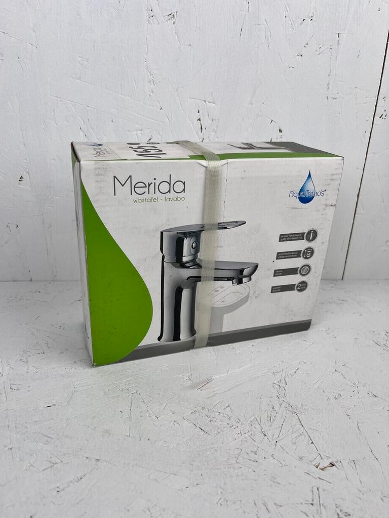 2x Merida lavabokraan chroom – automatische lediging - NIEUW, ., Nieuw, Ophalen of Verzenden, .