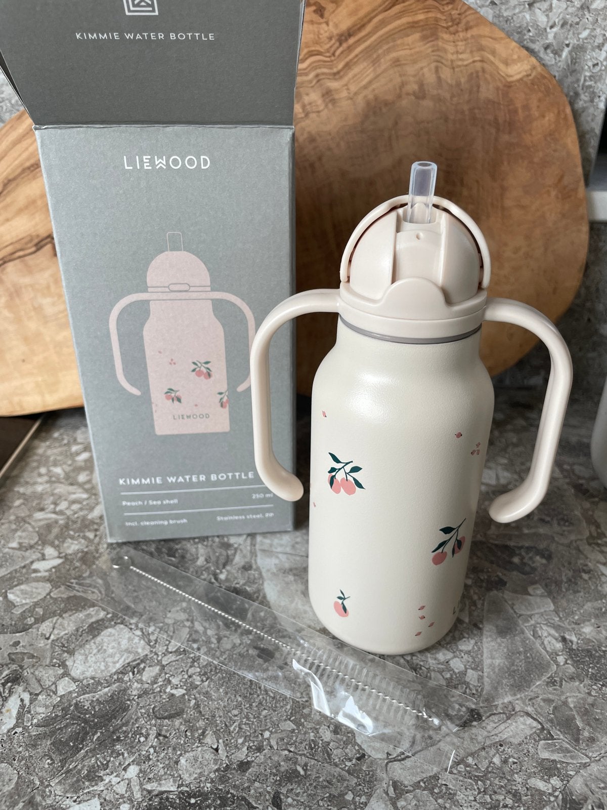 Liewood Kimmie Peach drinkfles 250mL, Kinderen en Baby's, Babyvoeding en Toebehoren, Ophalen, Overige merken, Nieuw, Drinkbeker