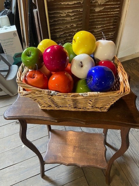 Panier en osier avec fruit en déco, Osier, Tressé, Enlèvement, Rectangulaire