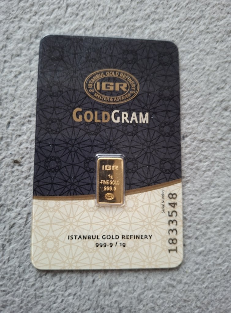 Gouden munt Gouden bar 1gr goud baar 1 gram goudbaar, Ophalen of Verzenden, Goud