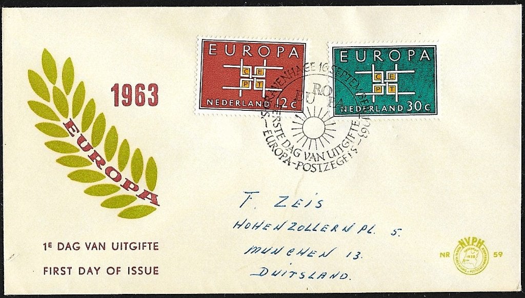1963 - NEDERLAND - FDC Europa: C.E.P.T. [NVPH E59 [800/801], Verzenden, Na 1940, Gestempeld