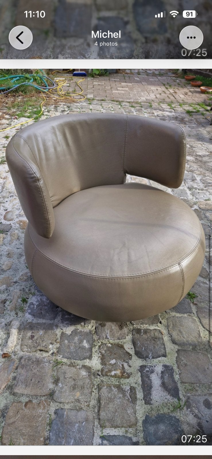Fauteuil pivotant en cuir, Enlèvement