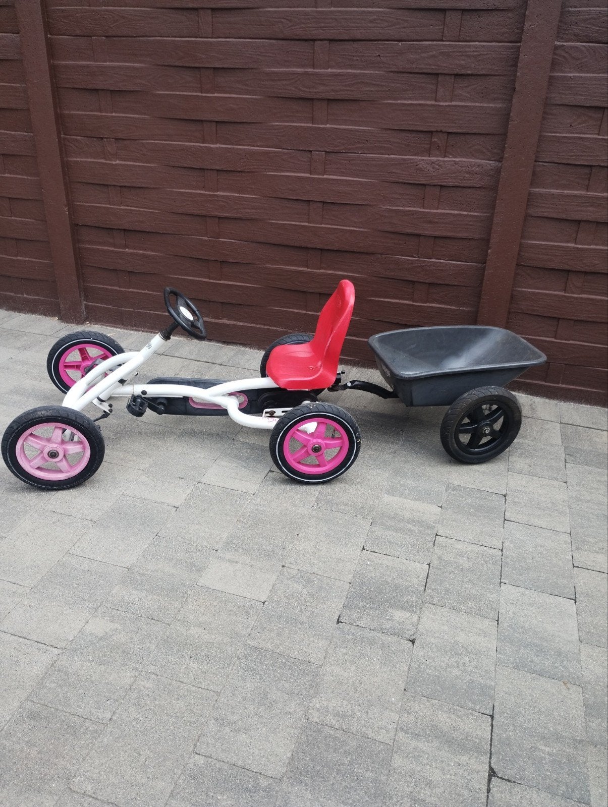 mooie BERG BUDDY gocart met aanhanger zie foto's, Enlèvement, Comme neuf, Berg, Avec chariot ou remorque