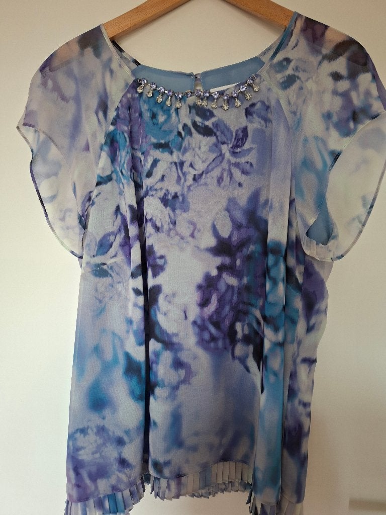 Elegante luchtige blouse, Taille 46/48 (XL) ou plus grande, Enlèvement ou Envoi, Bleu, Gaia