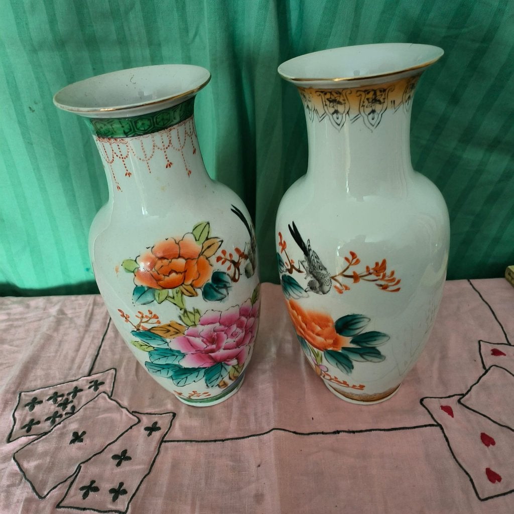 2 Chineze vaasje (hoogte 26cm) (staan in de weg), Antiek en Kunst, Ophalen of Verzenden