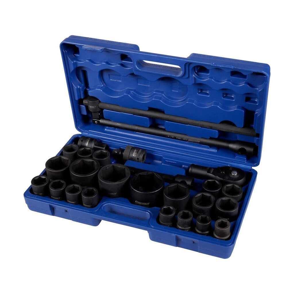 Doppendoos impact 3/4'' en 1'' 26 delig metrisch, Verzenden