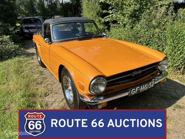 Triumph TR6 | 1975 | Route 66 Auctions, Auto's, Oldtimers, Triumph, Zwart, Bedrijf, Handgeschakeld