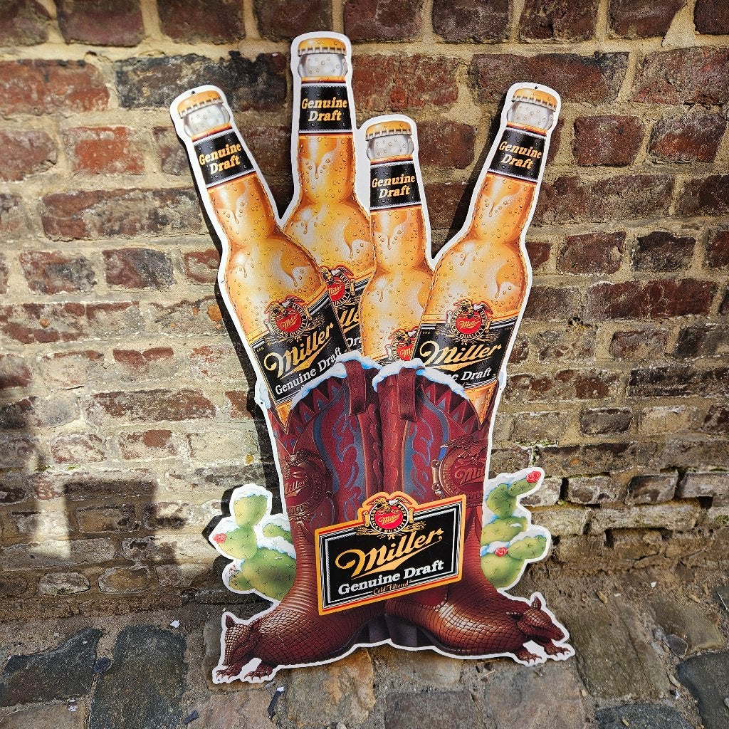 BIER RECLAMEBORD MILLER, Ophalen of Verzenden, Reclamebord