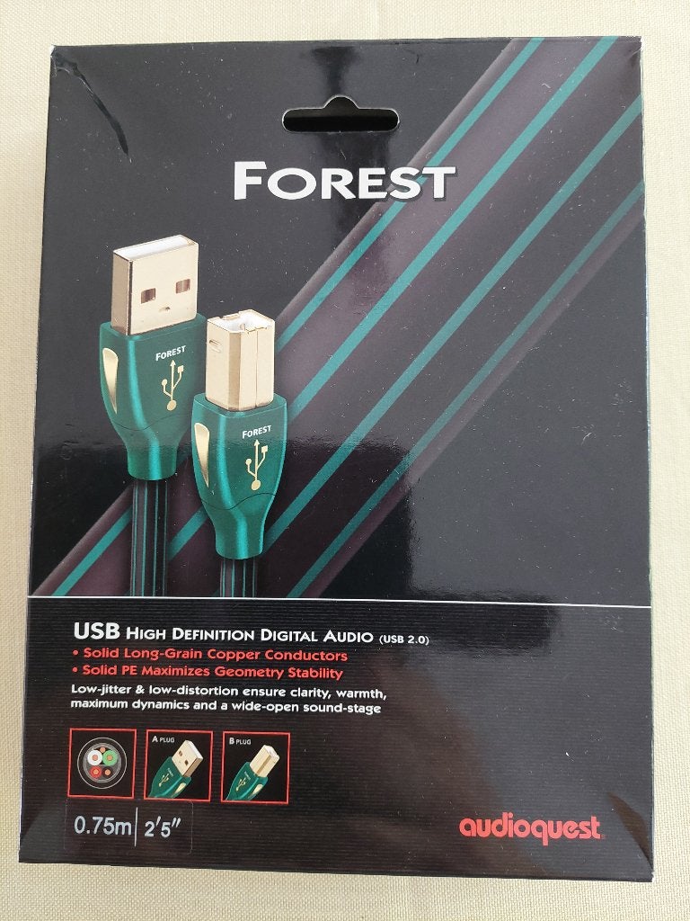 Audioquest Forest usb 2.0 A—B, TV, Hi-fi & Vidéo, Enlèvement, Comme neuf, Moins de 2 mètres, Câble de composant
