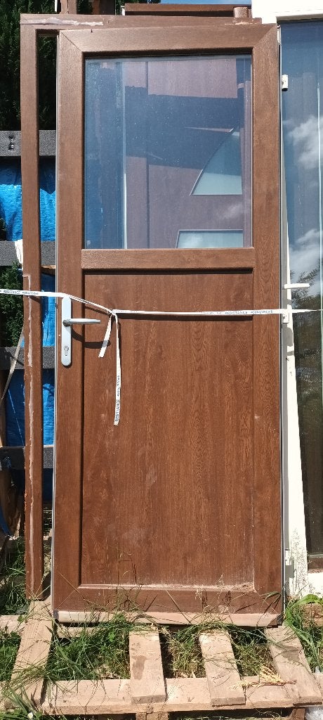 Porte PVC très bon état, Bricolage & Construction, Vitres, Châssis & Fenêtres, Double vitrage, 160 cm ou plus, Fenêtre de façade ou Vitre