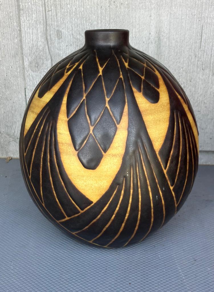 Art deco Boch Keramis gres vaas Catteau Africanistisch decor, Antiek en Kunst, Antiek | Keramiek en Aardewerk, Verzenden