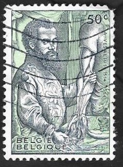 1 Postzegel 1964 Belgische beroemdheden Andreas Vesalius, Postzegels en Munten, Frankeerzegel, Ophalen of Verzenden, Gestempeld