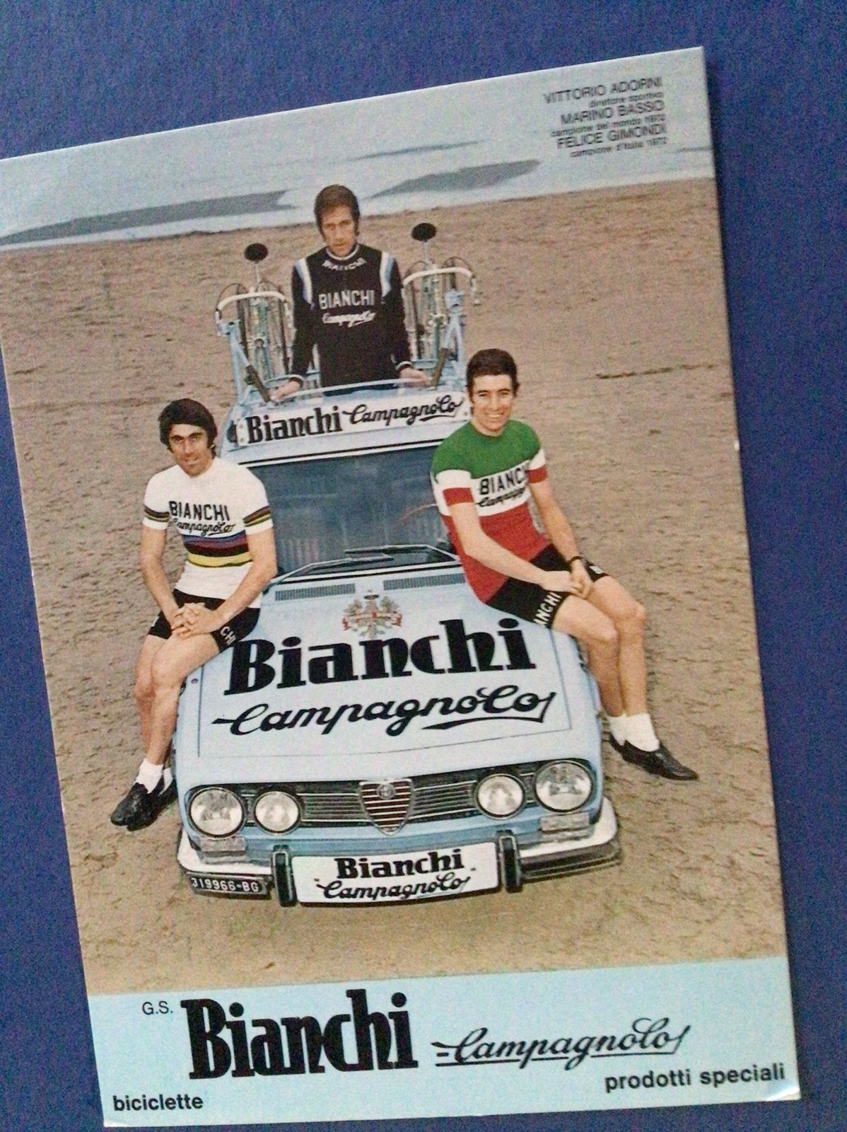 Wielerkaart team bianchi mareno basso  felice gimondi, Enlèvement ou Envoi, Comme neuf