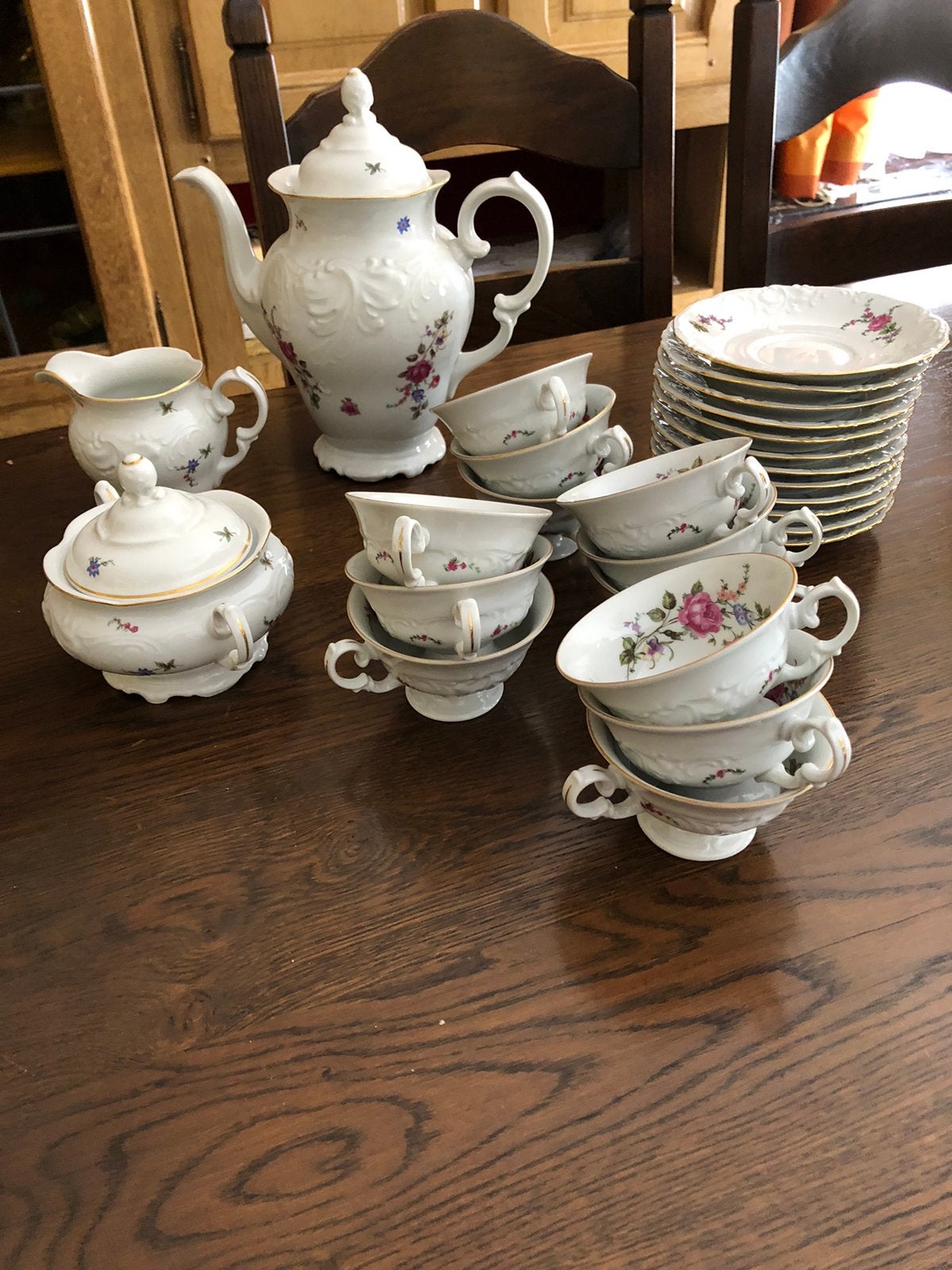 Vintage koffieservies, Ophalen