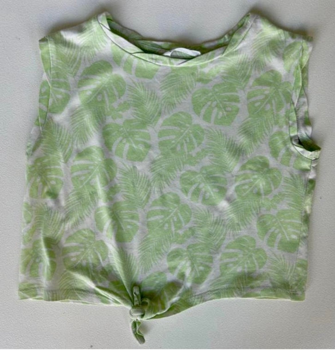 Groen wit topje meisje - mt 116 - Mango, Kinderen en Baby's, Kinderkleding | Maat 116, Ophalen of Verzenden, Gebruikt, Meisje