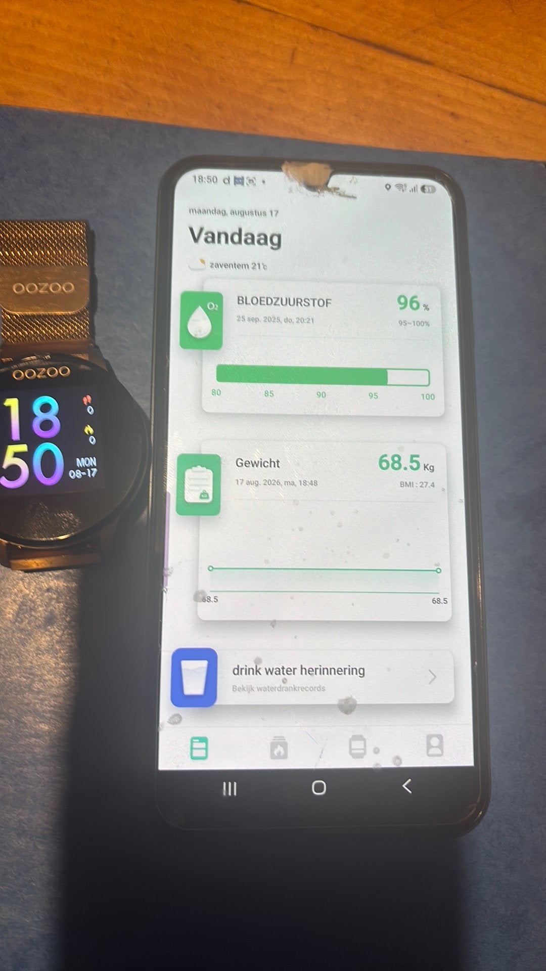 Oozoo smarthorloge + da fit, Ophalen, Zo goed als nieuw