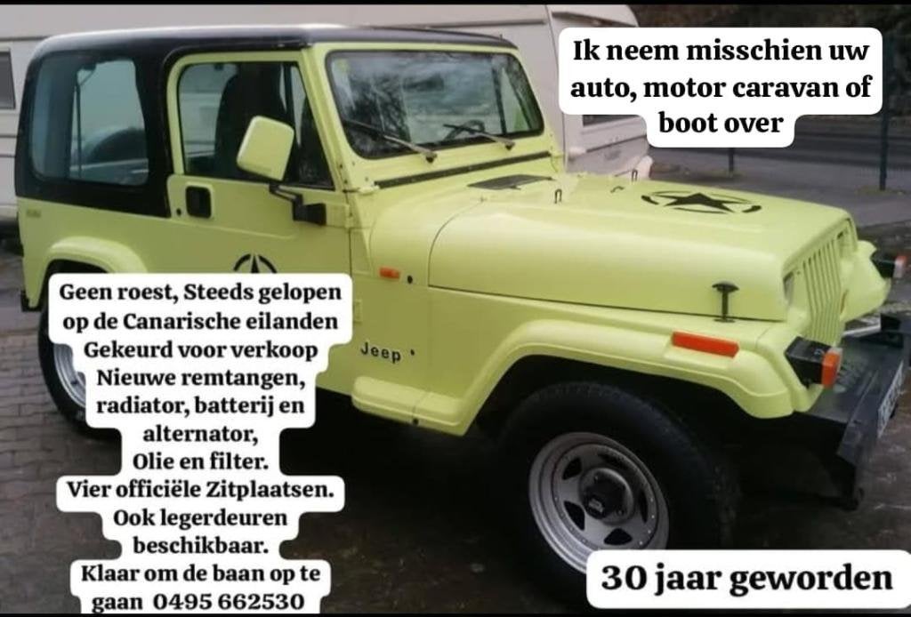 Jeep Wrangler, Enlèvement, Comme neuf