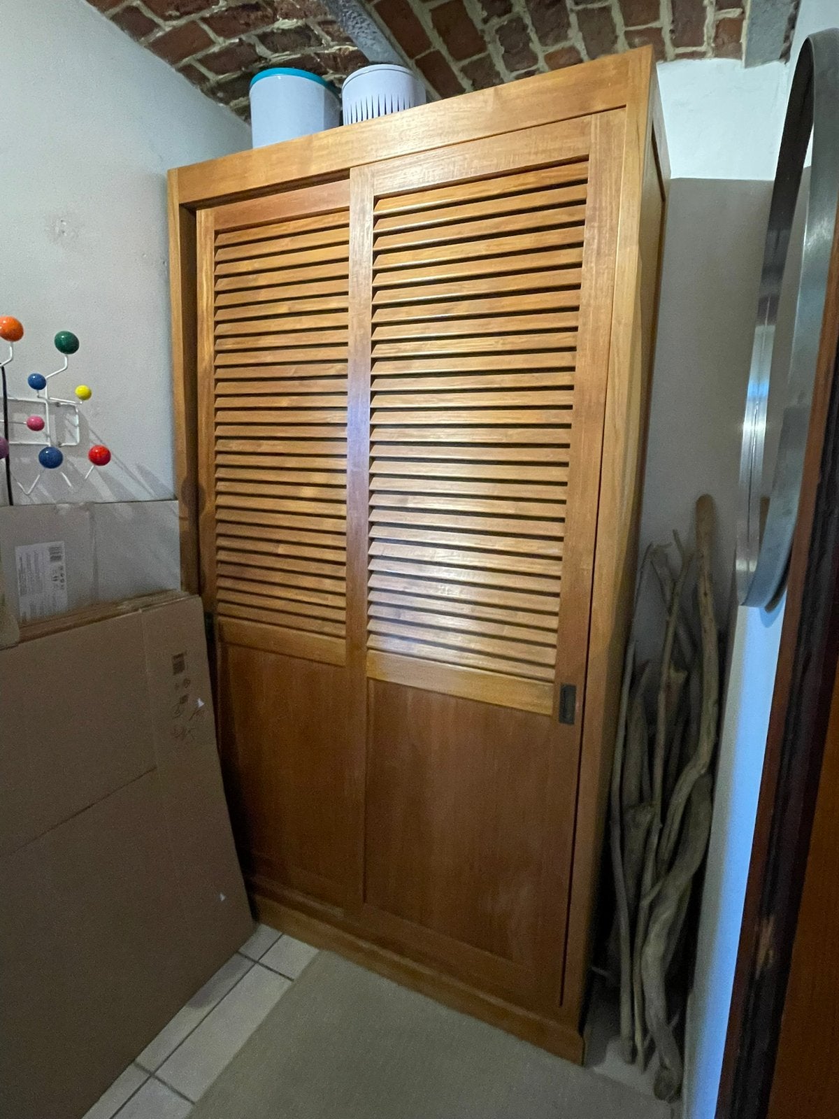 Grand dressing en Teck, Maison & Meubles, Enlèvement, Comme neuf, Teck, 200 cm ou plus