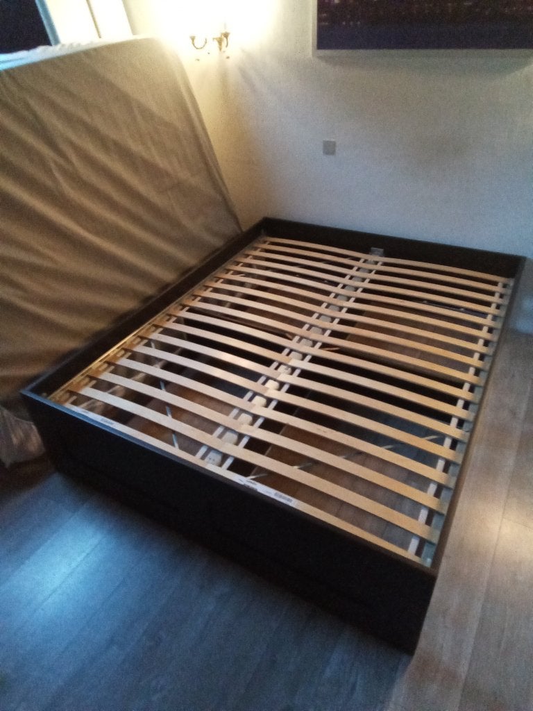 bed, Huis en Inrichting, Ophalen, Gebruikt, Zwart, Tweepersoons