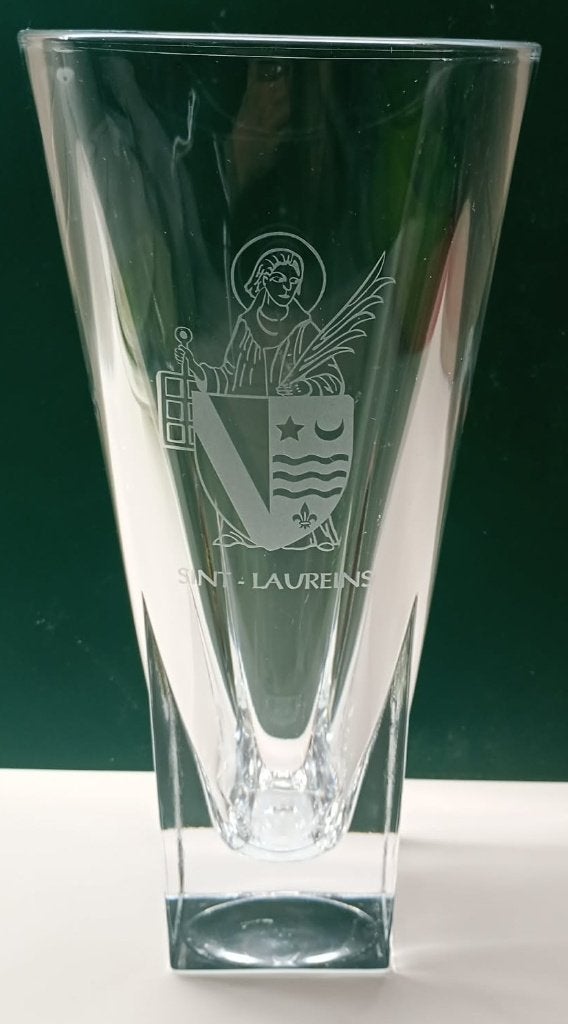 Unieke Zware Glazen Vaas Sint-Laureins, Ophalen of Verzenden