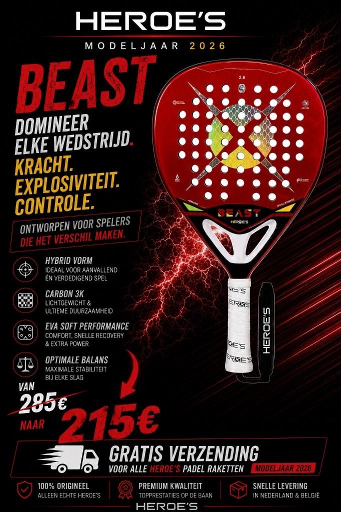 Nieuwe Heroe's Beast 2026 padel racket, Sport en Fitness, Padel, Ophalen of Verzenden, Nieuw, Padelracket