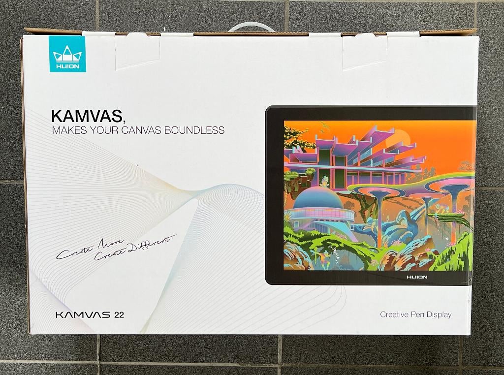 Tablette graphique écran HUION Kamvas 22 (GS2201) – 21,5", Enlèvement ou Envoi, Comme neuf, Filaire, Huion